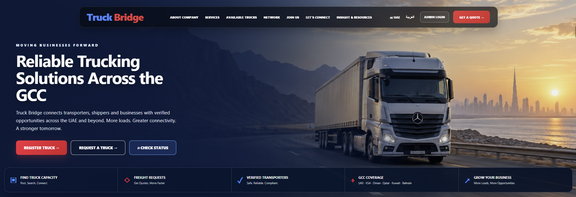 Truck Bridge logistics platform: truck capacity and operational matching